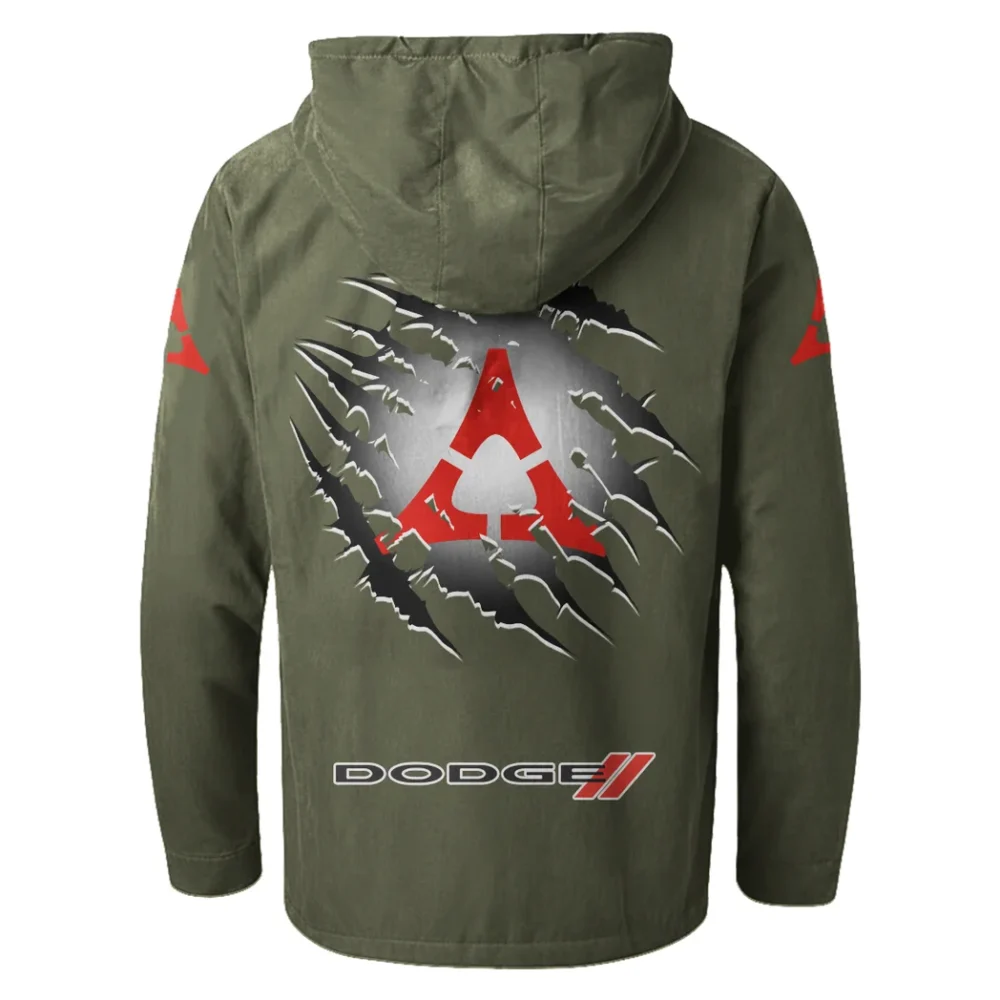 Sporty Four-Door Flannel Hoodie, Driven Style Hoodie HVN1327DC - Green - Image 3