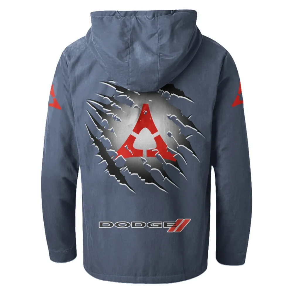 Sporty Four-Door Flannel Hoodie, Driven Style Hoodie HVN1327DC - Navy Blue - Image 3