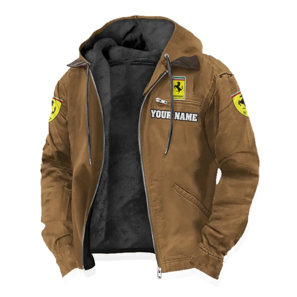 Luxury Speedster Flannel Hoodie, Urban Rider Flannel HVN1327FE - Camel - Image 2
