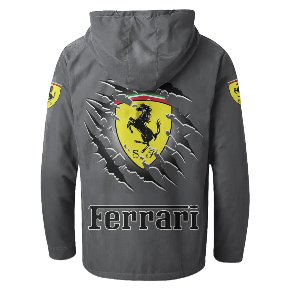 Luxury Speedster Flannel Hoodie, Urban Rider Flannel HVN1327FE - Gray - Image 3