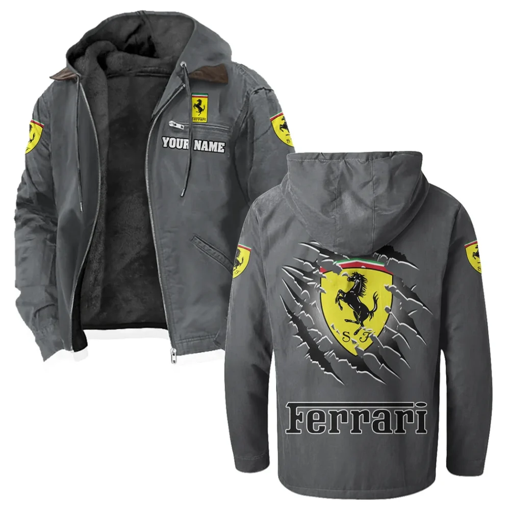 Luxury Speedster Flannel Hoodie, Urban Rider Flannel HVN1327FE - Gray