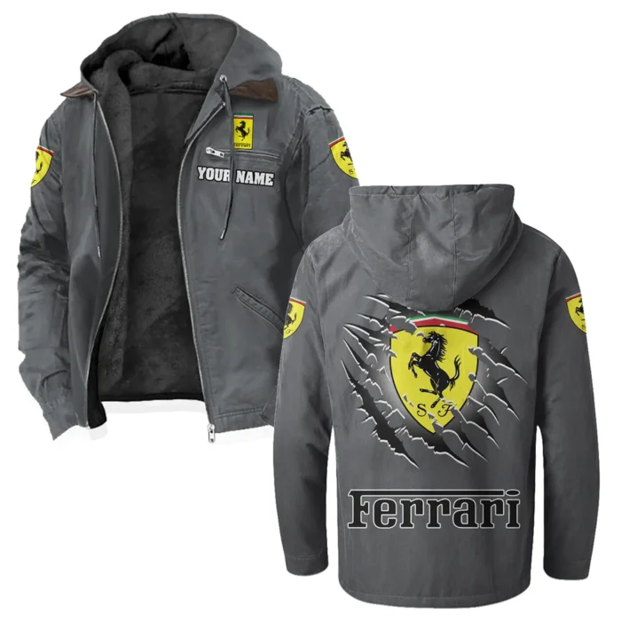 Luxury Speedster Flannel Hoodie, Urban Rider Flannel HVN1327FE - Gray