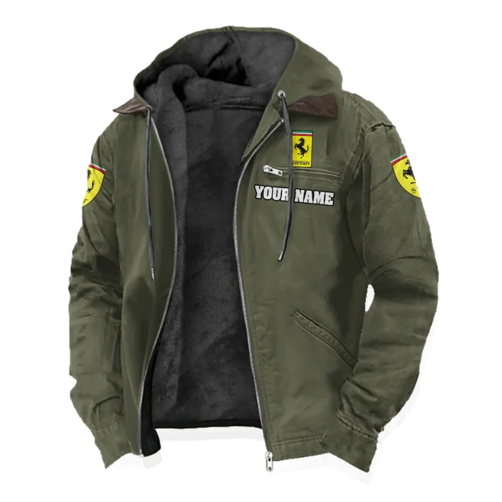 Luxury Speedster Flannel Hoodie, Urban Rider Flannel HVN1327FE - Green - Image 2