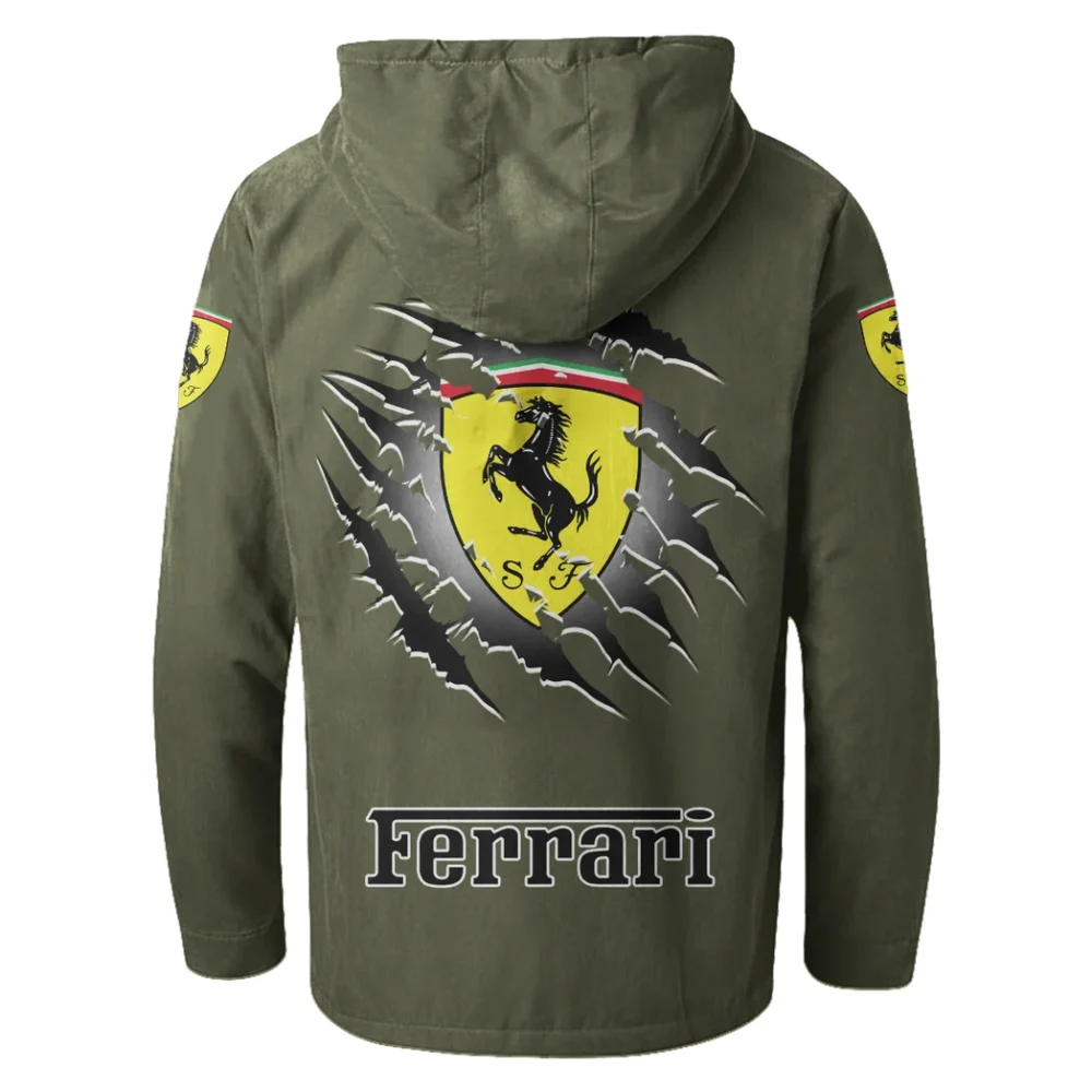 Luxury Speedster Flannel Hoodie, Urban Rider Flannel HVN1327FE - Green - Image 3