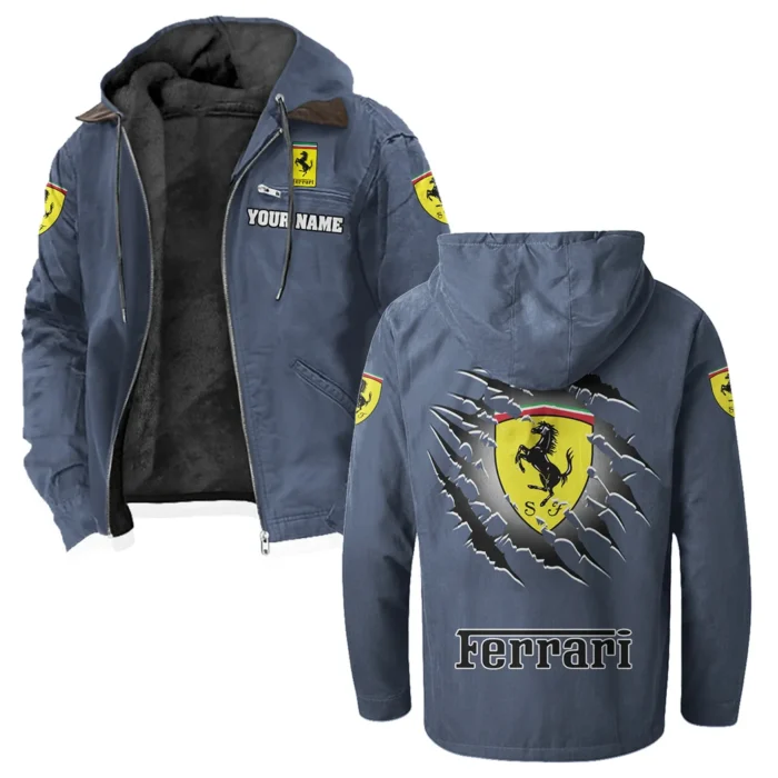 Luxury Speedster Flannel Hoodie, Urban Rider Flannel HVN1327FE - Navy Blue