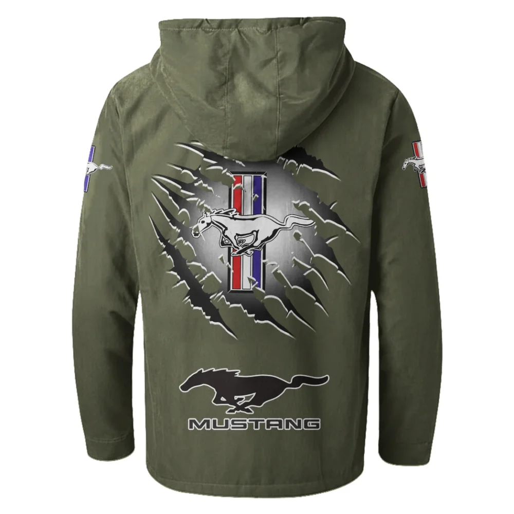 Street Performance Car Flannel Hoodie, Auto Fan Hooded Flannel HVN1327FM - Green - Image 3