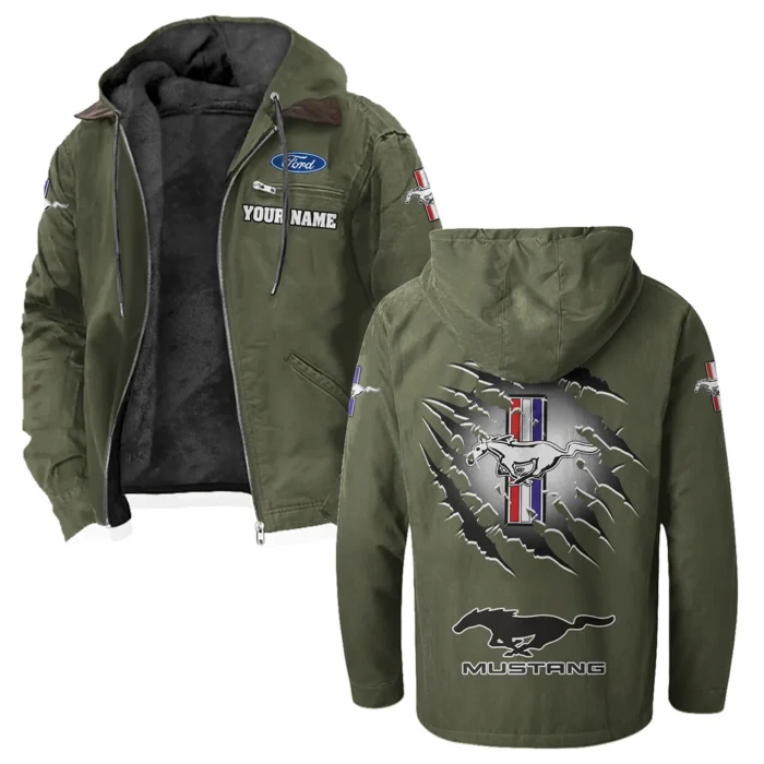 Street Performance Car Flannel Hoodie, Auto Fan Hooded Flannel HVN1327FM - Green