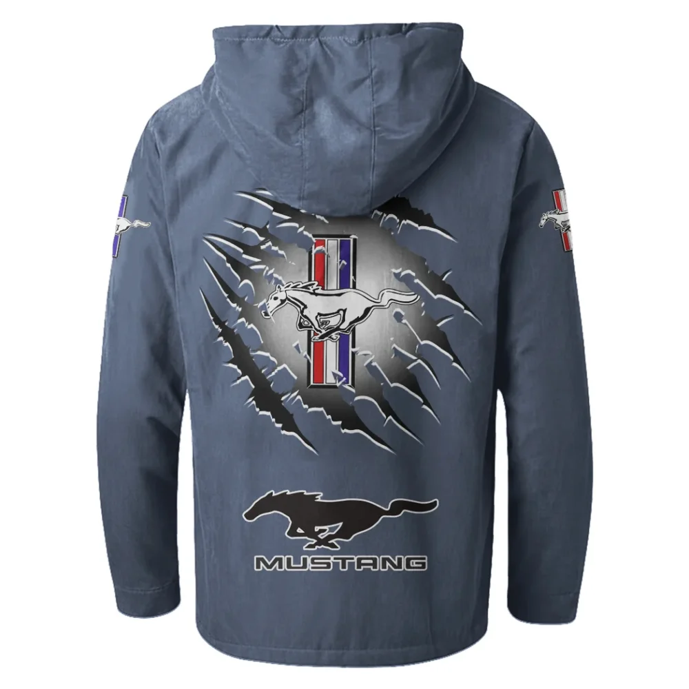 Street Performance Car Flannel Hoodie, Auto Fan Hooded Flannel HVN1327FM - Navy Blue - Image 3