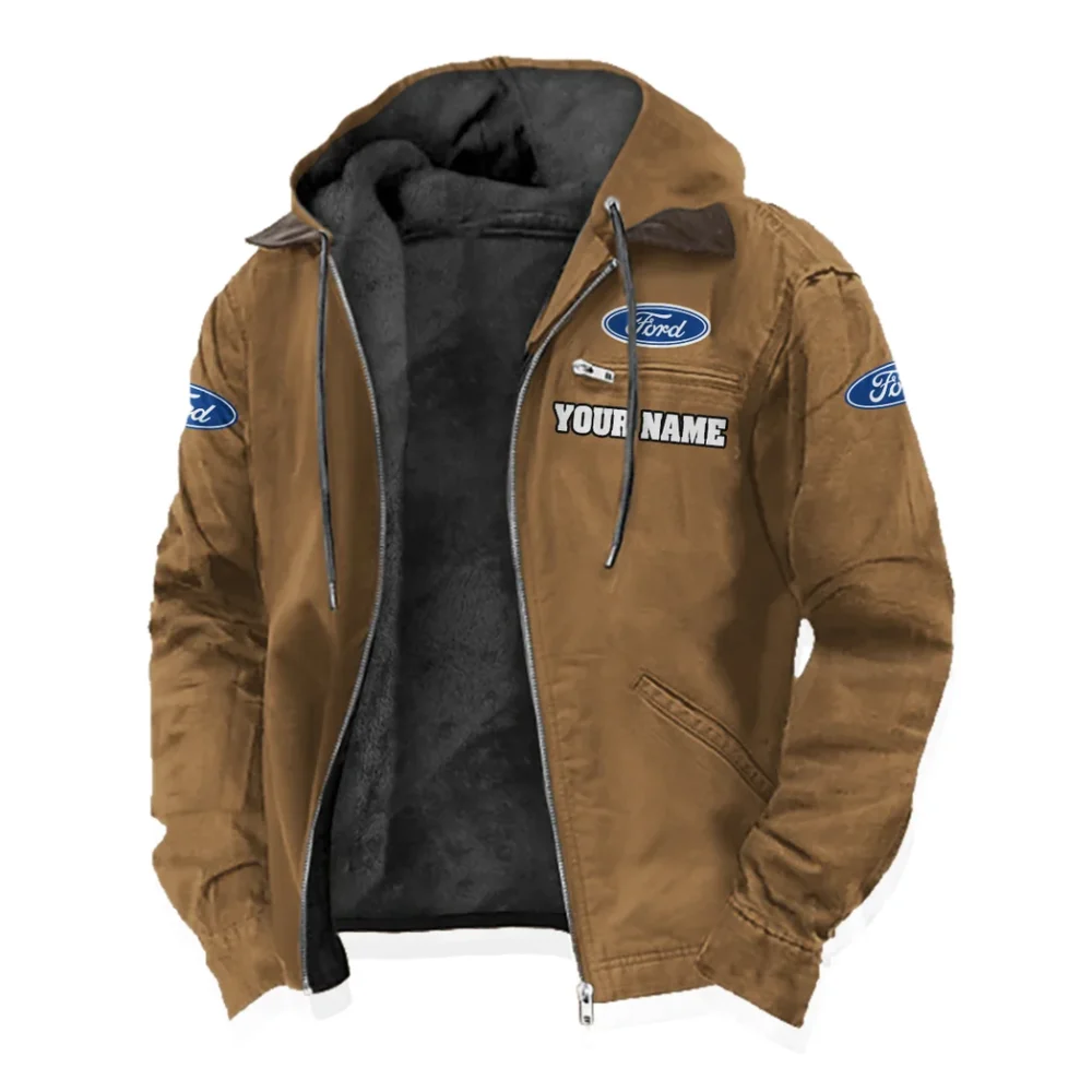 American Classic Flannel Hoodie, Custom Garage Hoodie HVN1327FO - Camel - Image 2