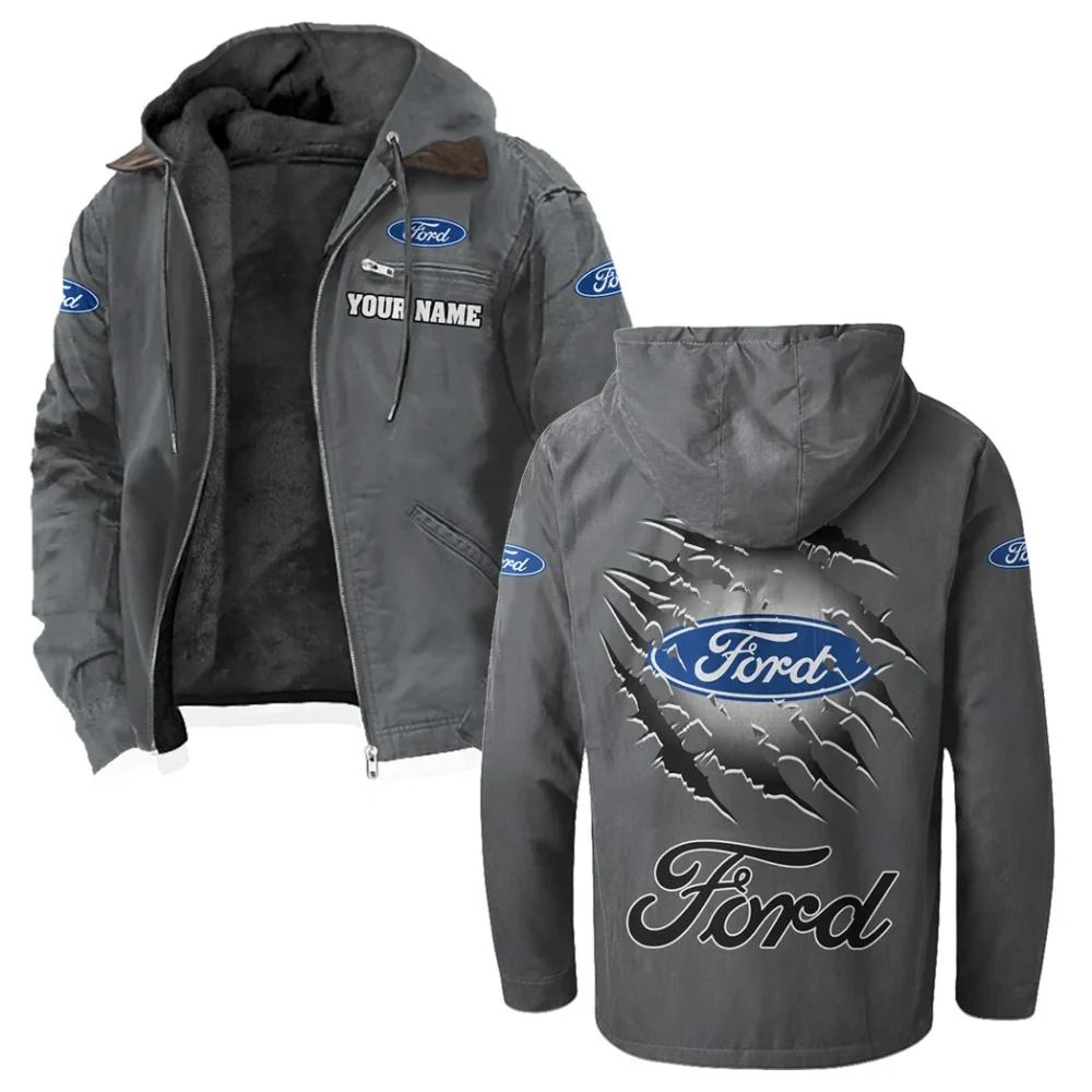 American Classic Flannel Hoodie, Custom Garage Hoodie HVN1327FO - Gray