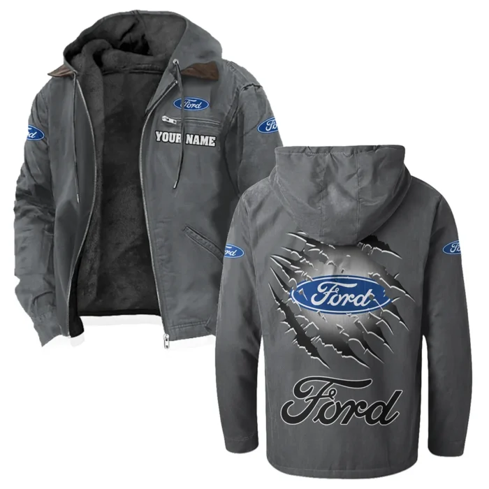 American Classic Flannel Hoodie, Custom Garage Hoodie HVN1327FO - Gray
