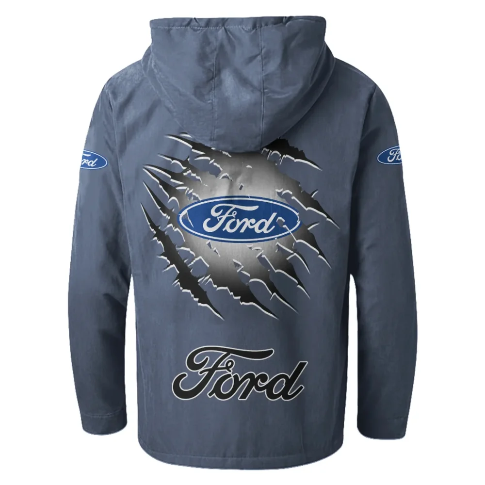 American Classic Flannel Hoodie, Custom Garage Hoodie HVN1327FO - Navy Blue - Image 3