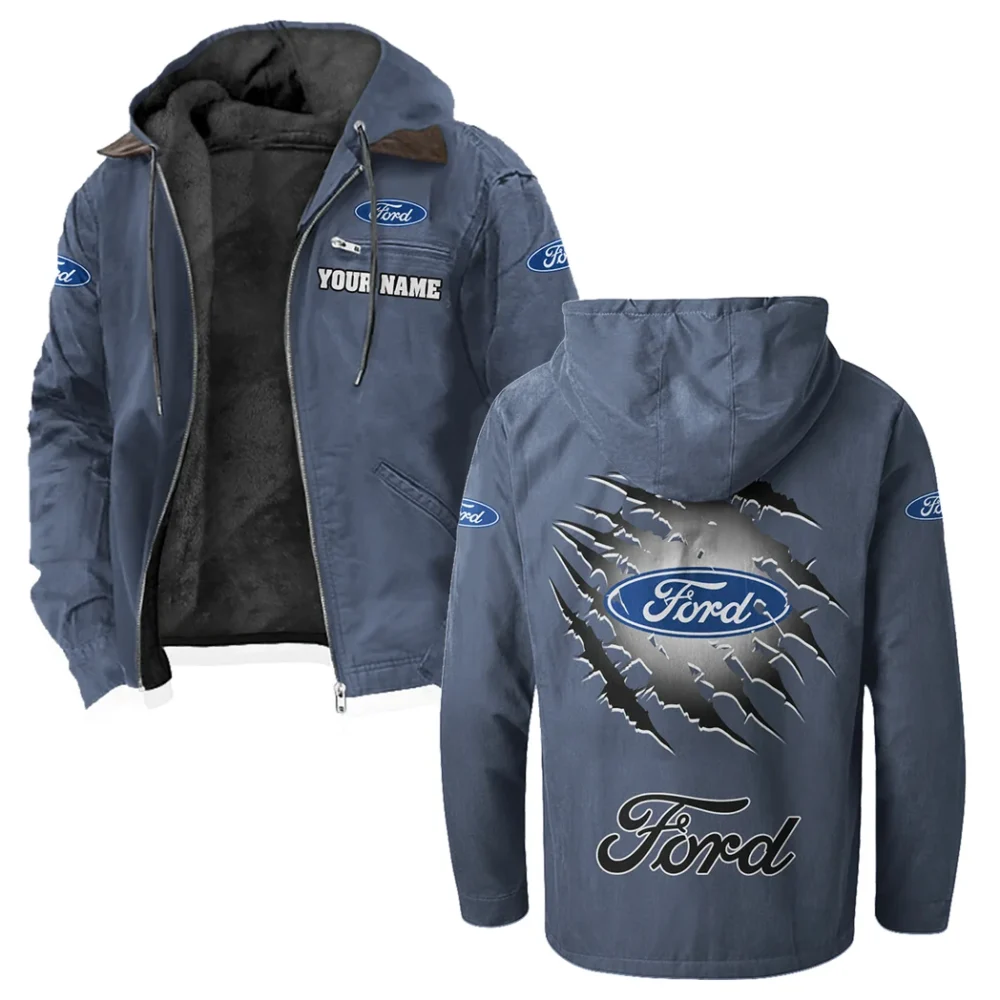 American Classic Flannel Hoodie, Custom Garage Hoodie HVN1327FO - Navy Blue