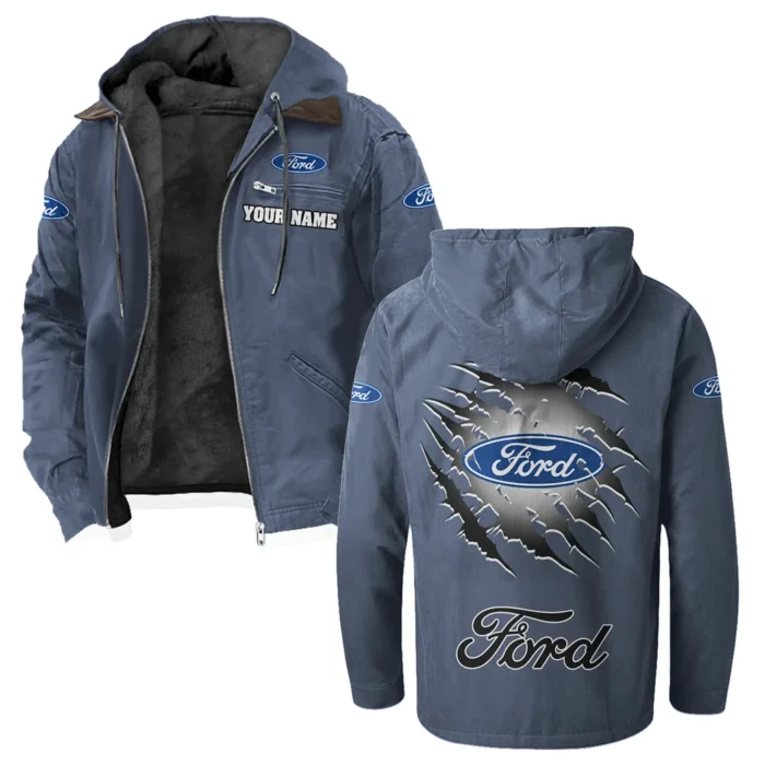 American Classic Flannel Hoodie, Custom Garage Hoodie HVN1327FO - Navy Blue
