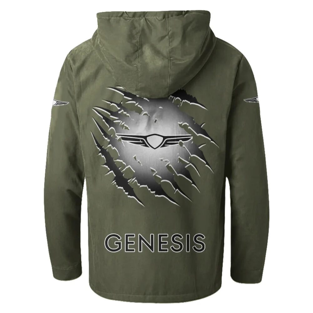 Modern Crossover Flannel Hoodie, Rugged Car Fan Hoodie HVN1327GE - Green - Image 3