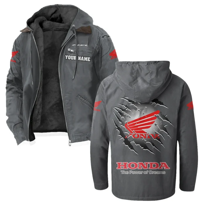 Motion Tough Flannel Hoodie, Road-Ready Flannel Hoodie HVN1327HC - Gray