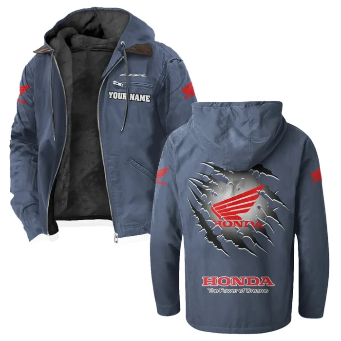Motion Tough Flannel Hoodie, Road-Ready Flannel Hoodie HVN1327HC - Navy Blue