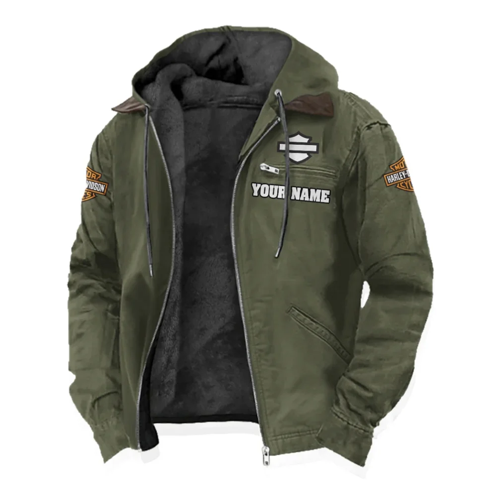 Two-Wheel Freedom Flannel Hoodie, Garage Life Hooded Flannel HVN1327HD - Green - Image 2