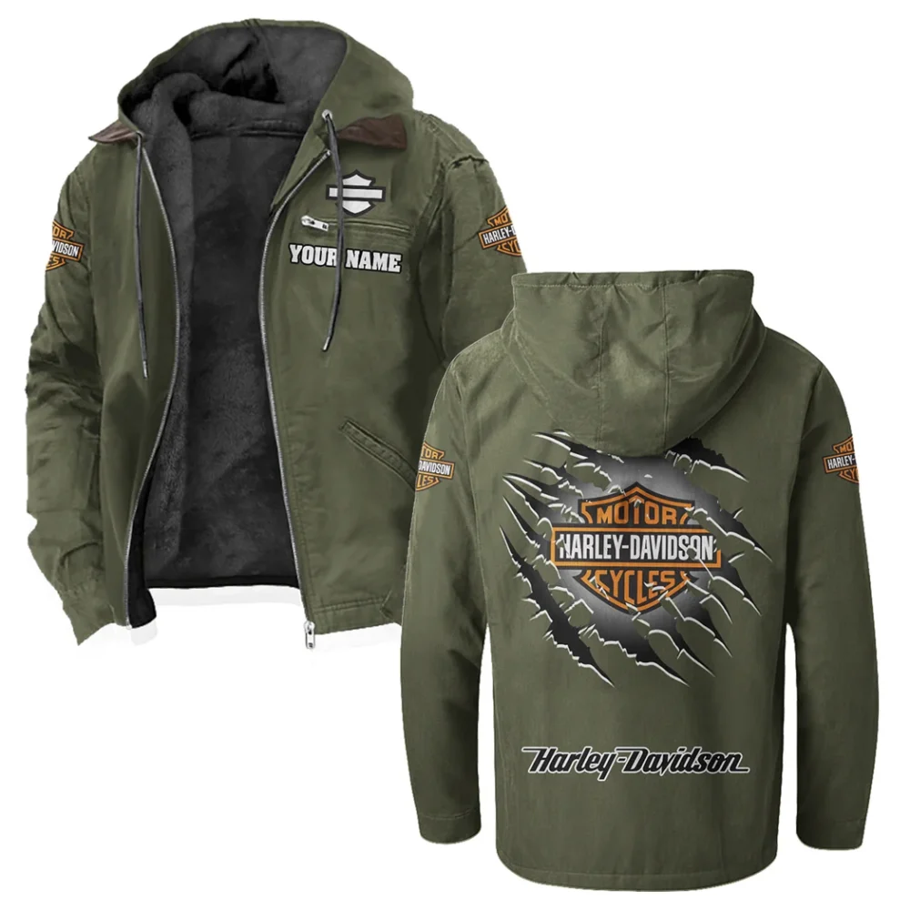Two-Wheel Freedom Flannel Hoodie, Garage Life Hooded Flannel HVN1327HD - Green