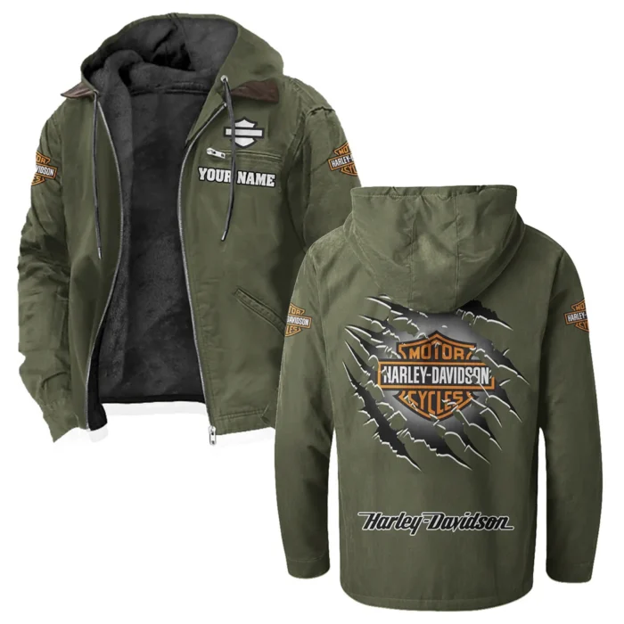 Two-Wheel Freedom Flannel Hoodie, Garage Life Hooded Flannel HVN1327HD - Green