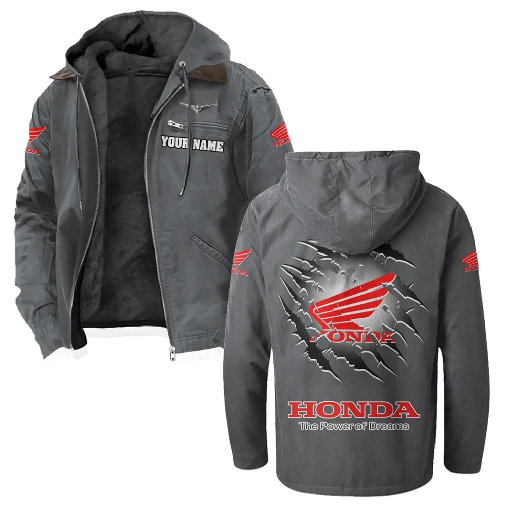 Highway Motorcycle Flannel Hoodie, Rider's Everyday Hoodie HVN1327HG - Gray