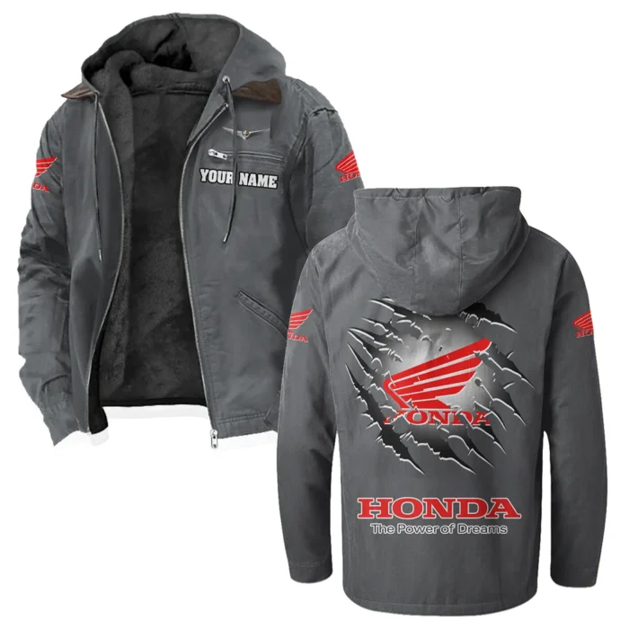 Highway Motorcycle Flannel Hoodie, Rider's Everyday Hoodie HVN1327HG - Gray