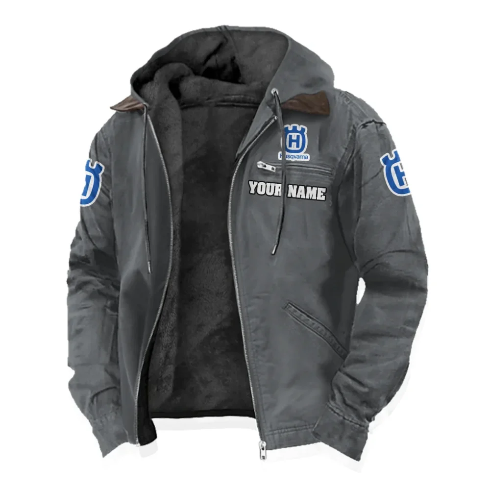 Off-Road Racer Flannel Hoodie, Bold Automotive Hoodie HVN1327HU - Gray - Image 2