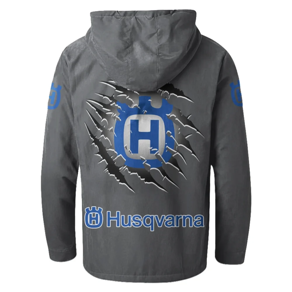 Off-Road Racer Flannel Hoodie, Bold Automotive Hoodie HVN1327HU - Gray - Image 3