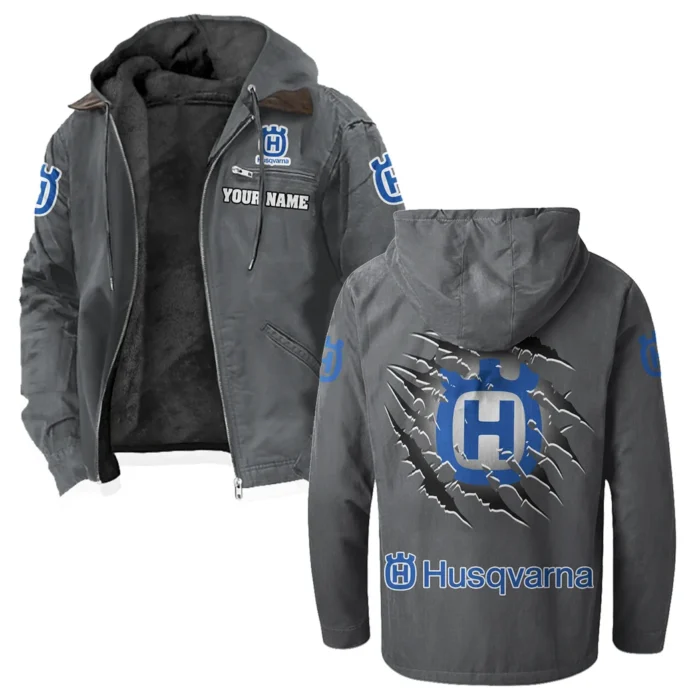 Off-Road Racer Flannel Hoodie, Bold Automotive Hoodie HVN1327HU - Gray