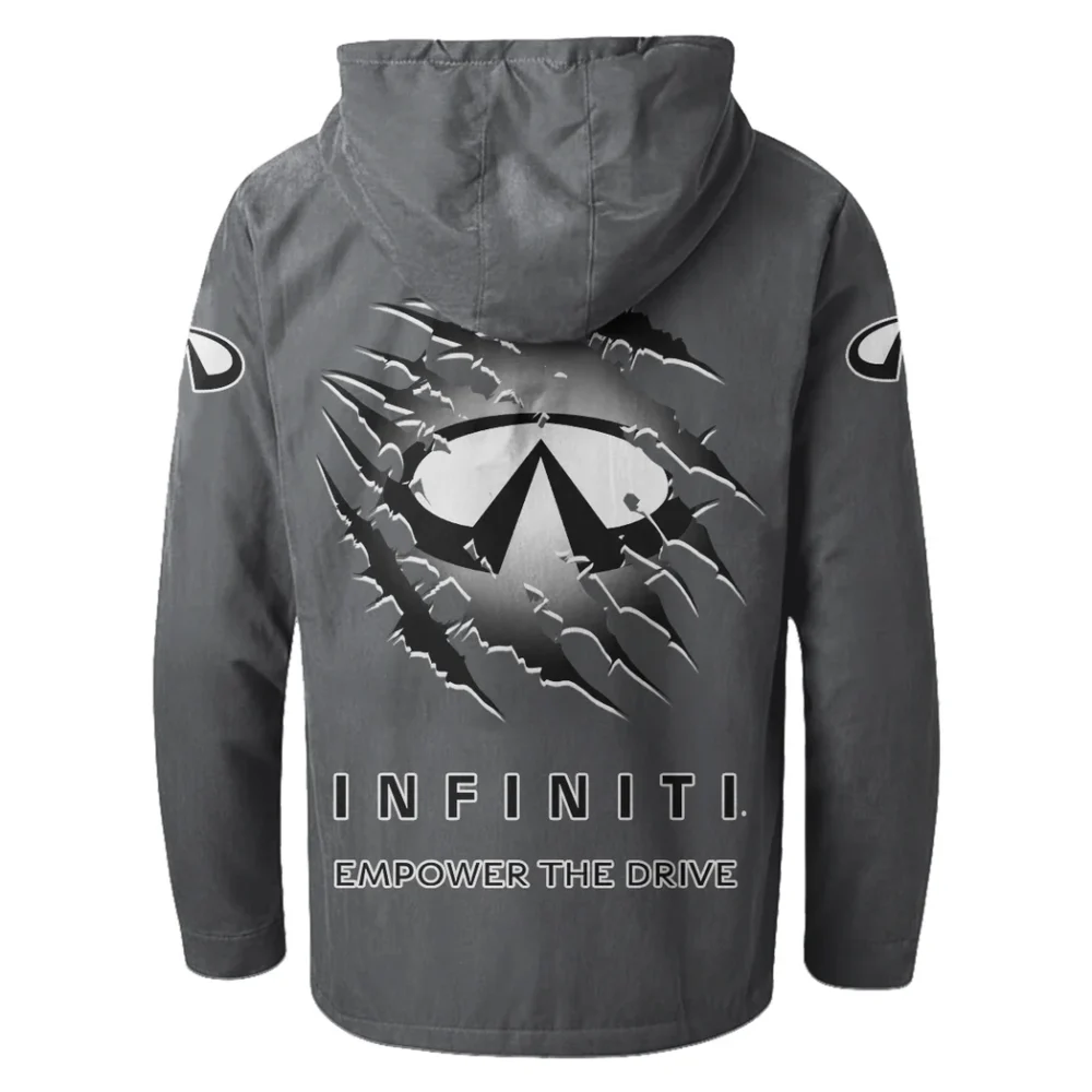 Upscale Automobile Flannel Hoodie, Classic Garage Hoodie HVN1327IN - Gray - Image 3