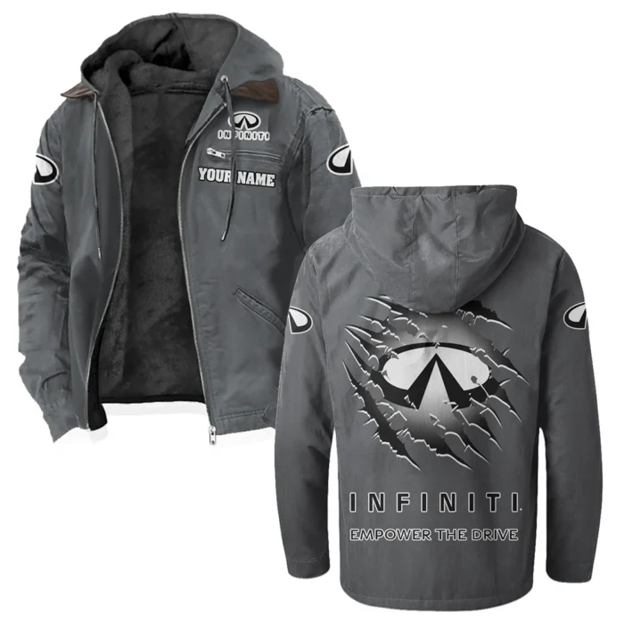 Upscale Automobile Flannel Hoodie, Classic Garage Hoodie HVN1327IN - Gray