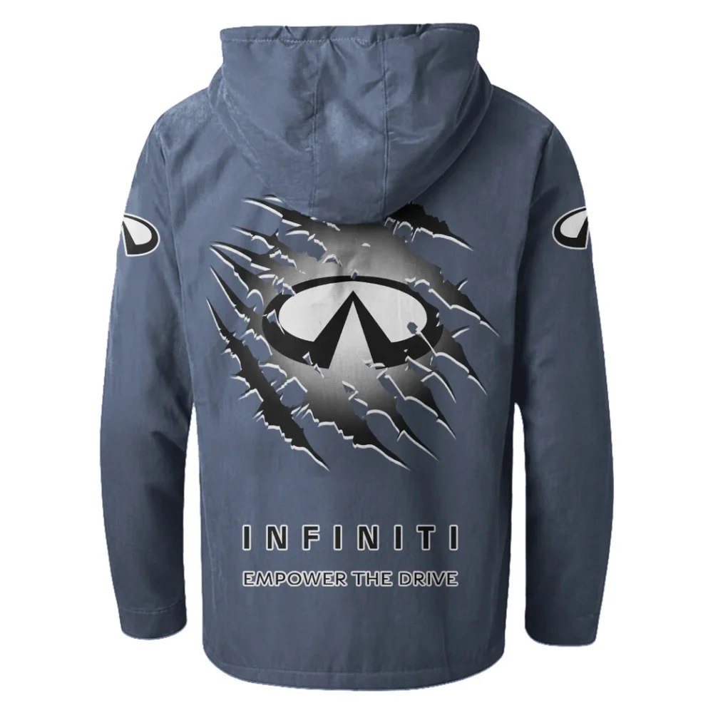 Upscale Automobile Flannel Hoodie, Classic Garage Hoodie HVN1327IN - Navy Blue - Image 3