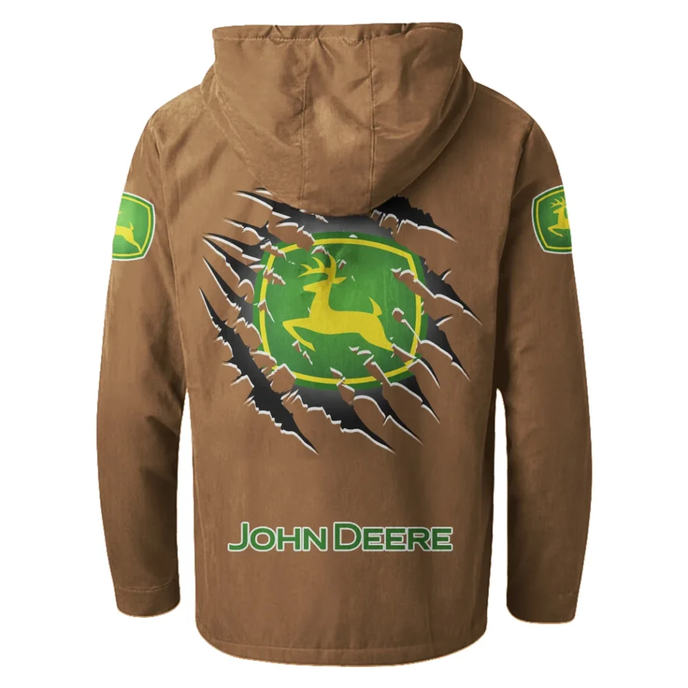 Crop Harvester Flannel Hoodie, Motor-Inspired Flannel HVN1327JD - Camel - Image 3