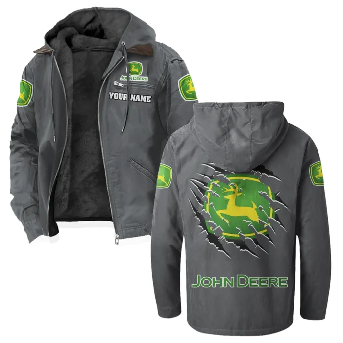 Crop Harvester Flannel Hoodie, Motor-Inspired Flannel HVN1327JD - Gray