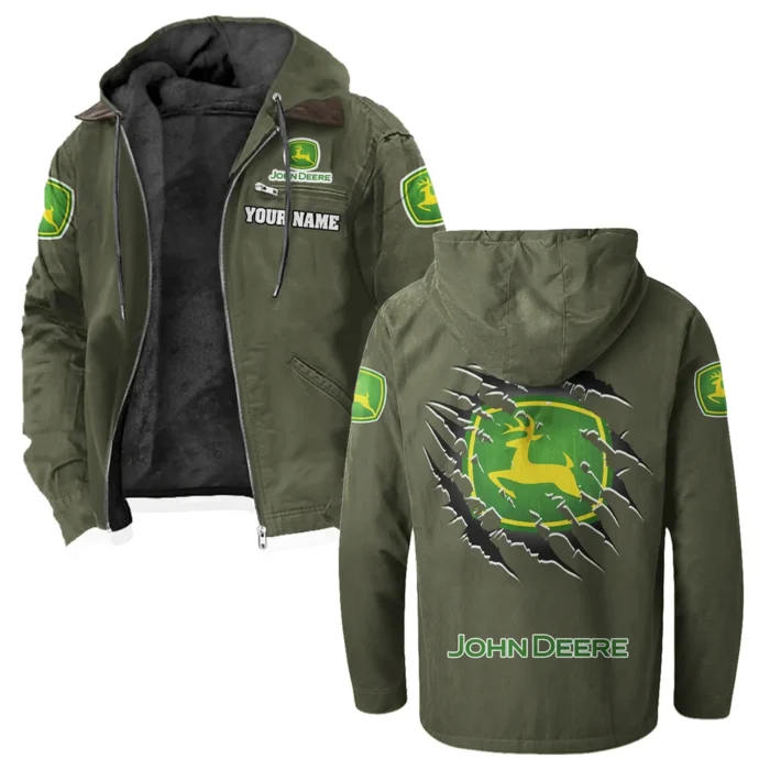 Crop Harvester Flannel Hoodie, Motor-Inspired Flannel HVN1327JD - Green