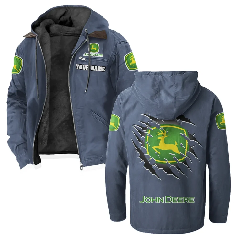 Crop Harvester Flannel Hoodie, Motor-Inspired Flannel HVN1327JD - Navy Blue