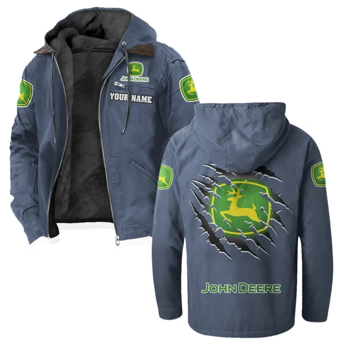 Crop Harvester Flannel Hoodie, Motor-Inspired Flannel HVN1327JD - Navy Blue