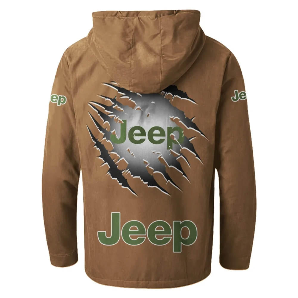 Adventure Utility Vehicle Flannel Hoodie, Ride-Ready Hooded Style HVN1327JE - Camel - Image 3