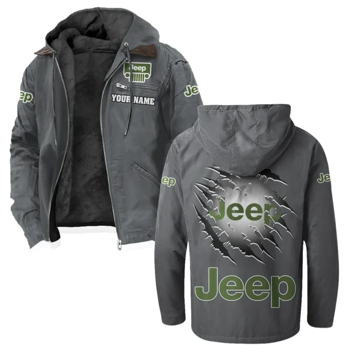 Adventure Utility Vehicle Flannel Hoodie, Ride-Ready Hooded Style HVN1327JE - Gray