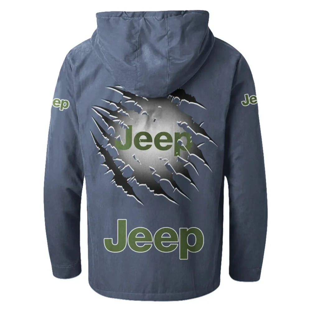 Adventure Utility Vehicle Flannel Hoodie, Ride-Ready Hooded Style HVN1327JE - Navy Blue - Image 3