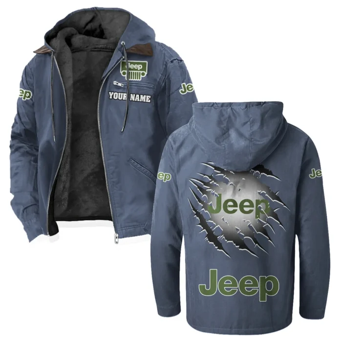Adventure Utility Vehicle Flannel Hoodie, Ride-Ready Hooded Style HVN1327JE - Navy Blue