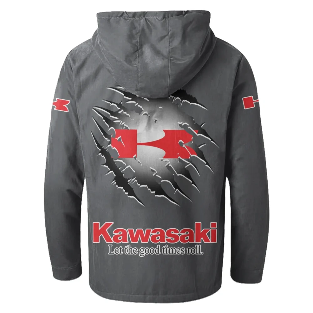 Sport Bike Flannel Hoodie, Everyday Driver Hoodie HVN1327KA - Gray - Image 3
