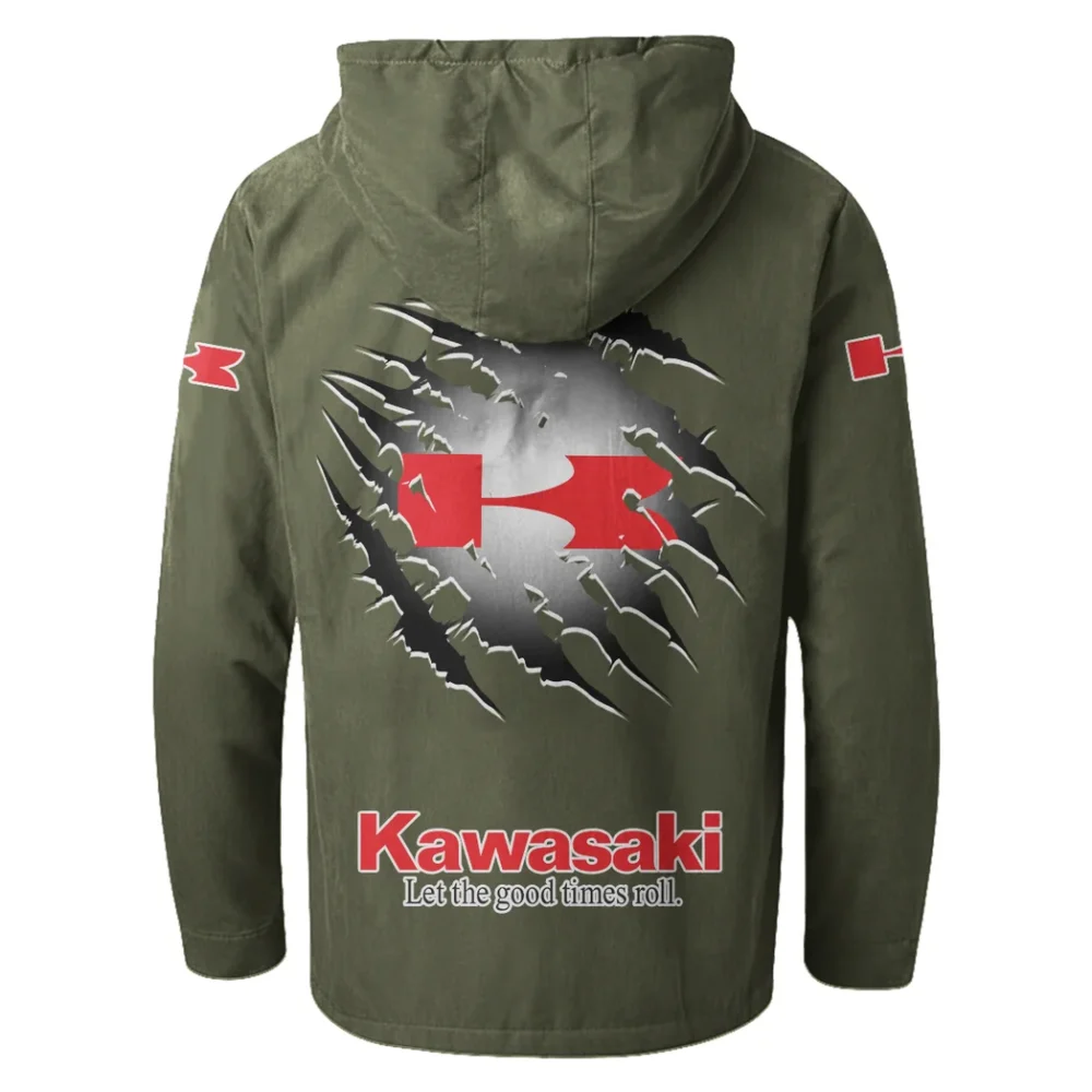 Sport Bike Flannel Hoodie, Everyday Driver Hoodie HVN1327KA - Green - Image 3