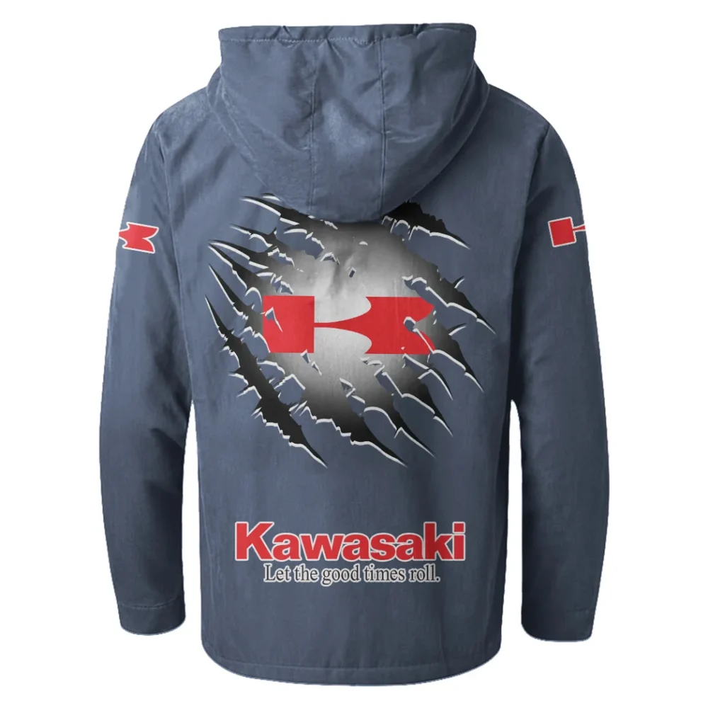Sport Bike Flannel Hoodie, Everyday Driver Hoodie HVN1327KA - Navy Blue - Image 3