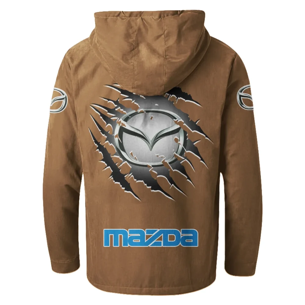 Mid-Size Sedan Flannel Hoodie, Driven Style Hoodie HVN1327MA - Camel - Image 3