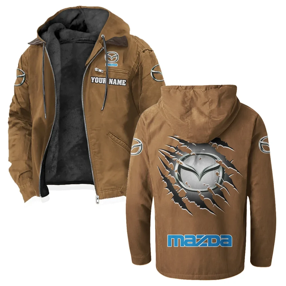 Mid-Size Sedan Flannel Hoodie, Driven Style Hoodie HVN1327MA - Camel