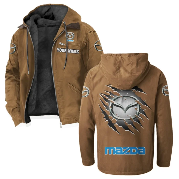 Mid-Size Sedan Flannel Hoodie, Driven Style Hoodie HVN1327MA - Camel