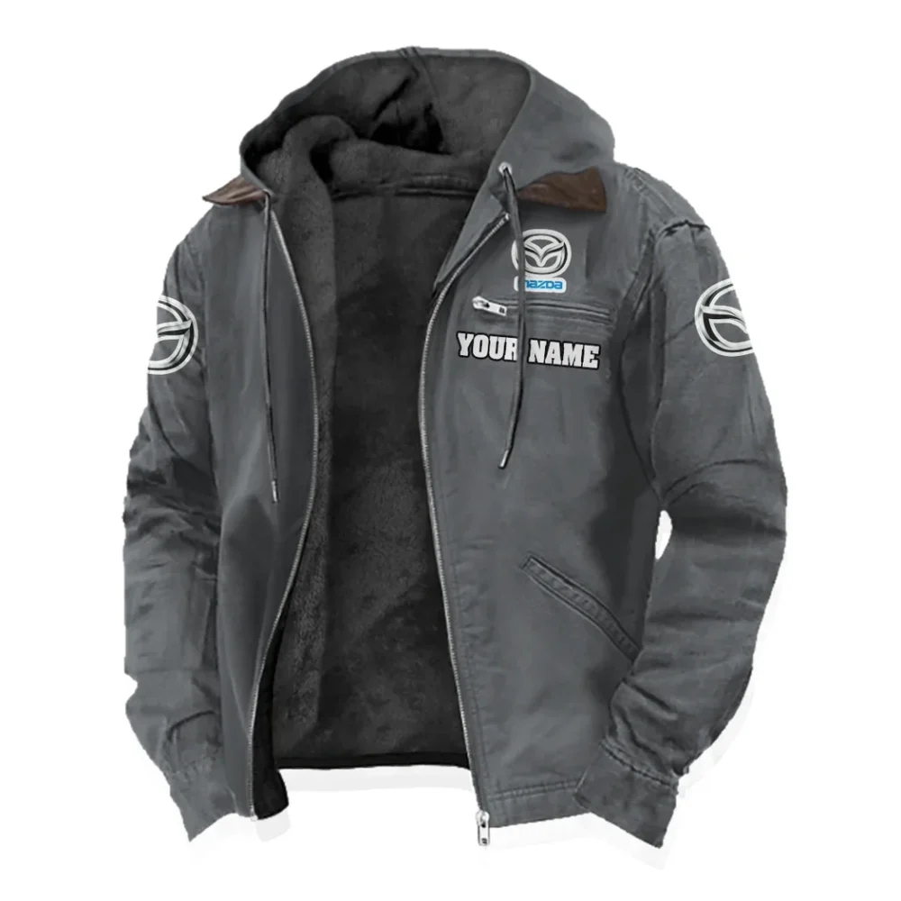 Mid-Size Sedan Flannel Hoodie, Driven Style Hoodie HVN1327MA - Gray - Image 2