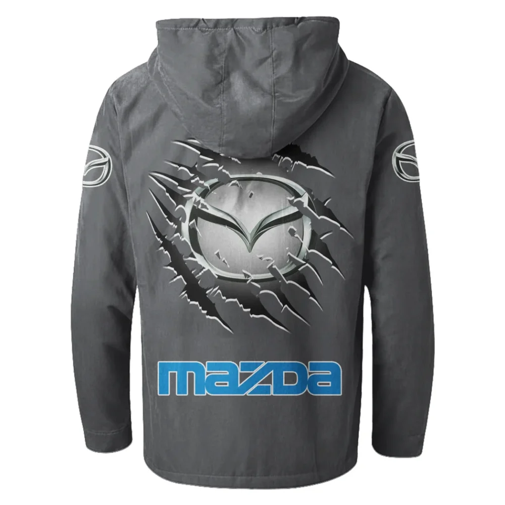 Mid-Size Sedan Flannel Hoodie, Driven Style Hoodie HVN1327MA - Gray - Image 3