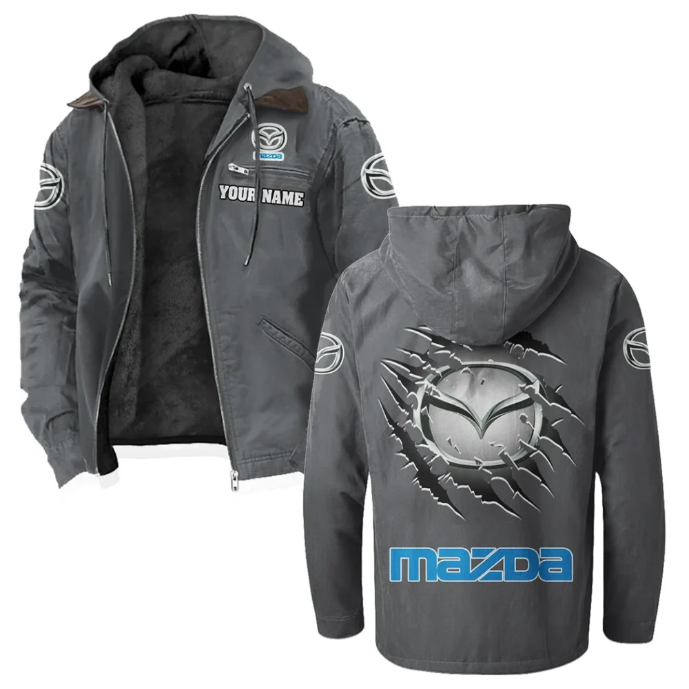 Mid-Size Sedan Flannel Hoodie, Driven Style Hoodie HVN1327MA - Gray